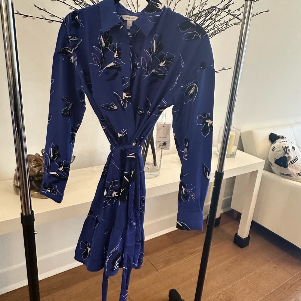 NWT Blue Blazer Floral Dress